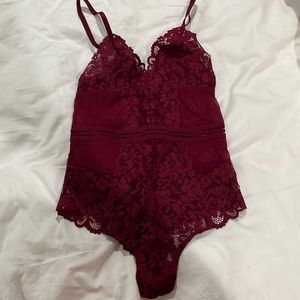 Maroon Lace Bodysuit